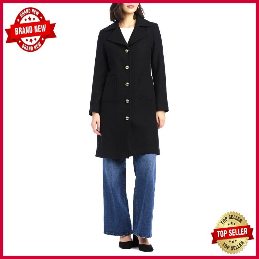 Relaxed Wool Blend Topper Coat, Mid-Weight, Notch Collar, Patch Pockets